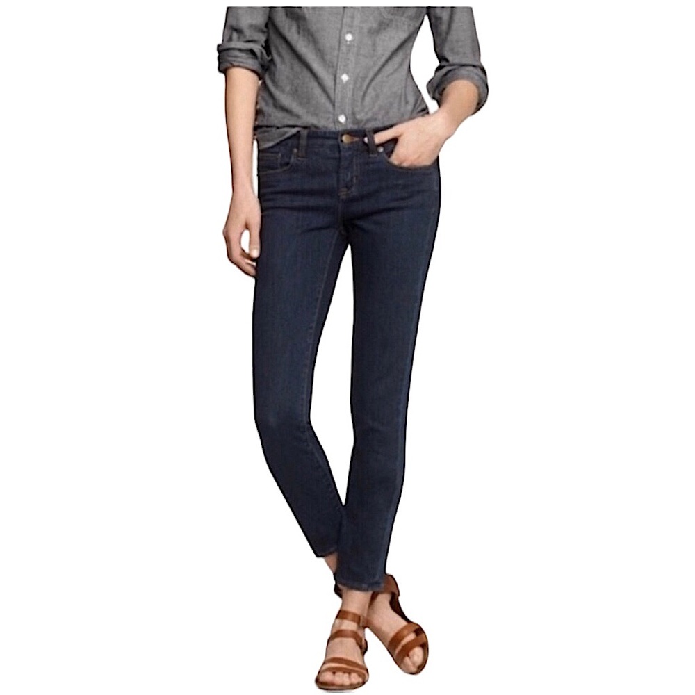 J. Crew Dark Denim Toothpick Ankle Jeans Size 28